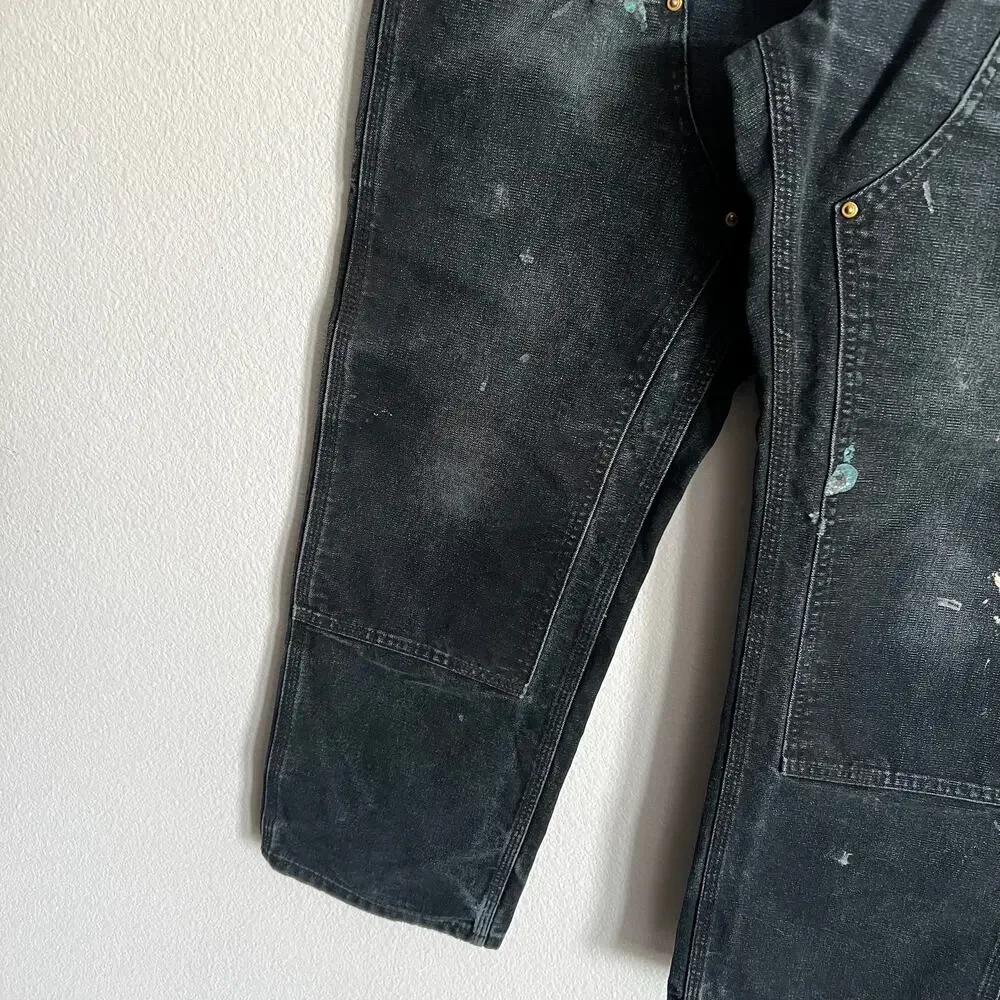 Carhartt faded black double knee work wear carpenter pants